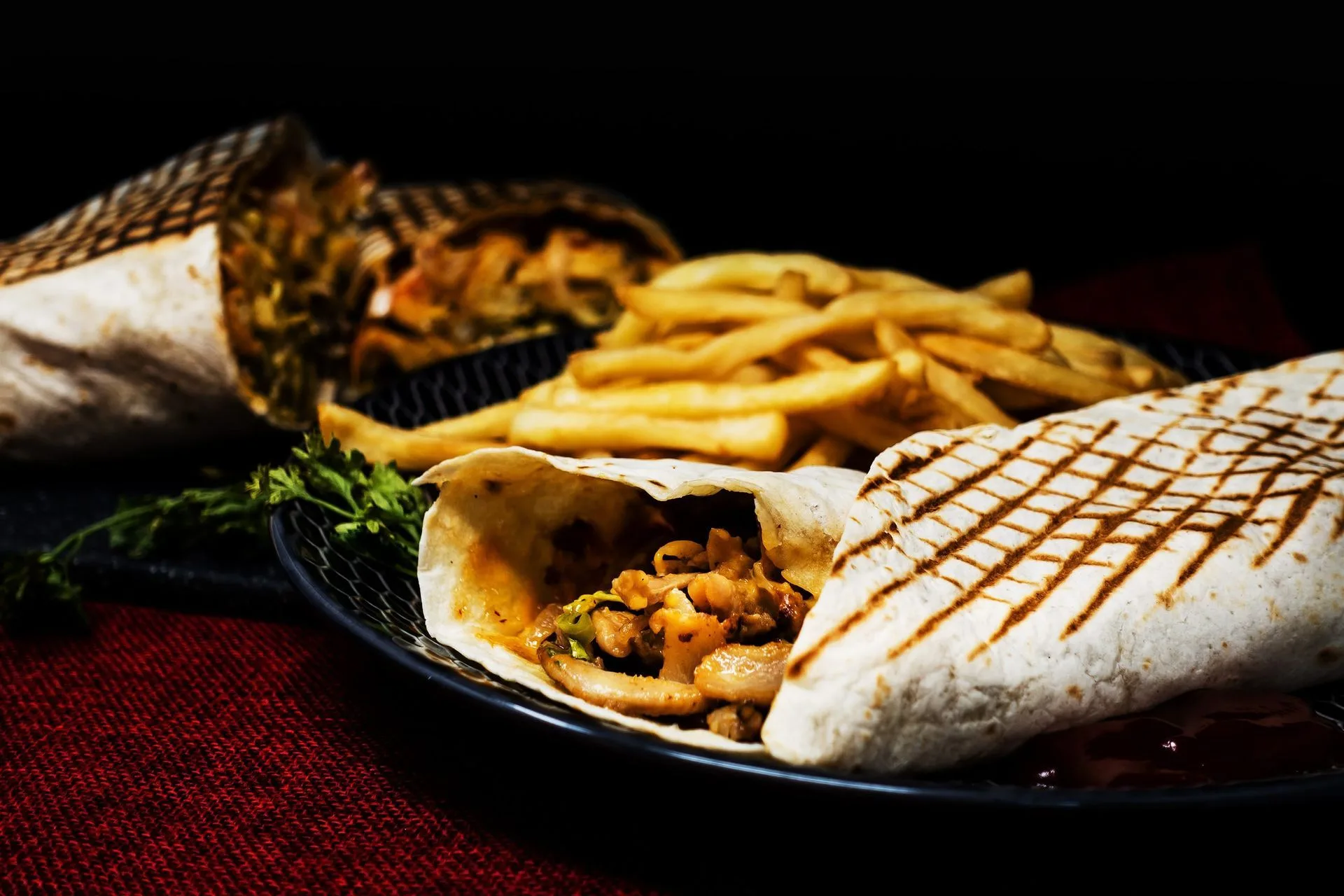 Tacos grillé et frites